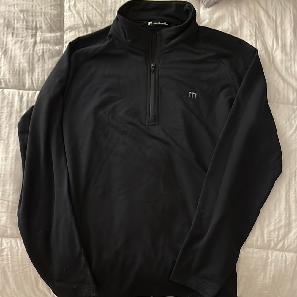 TravisMathew Black Quarter-Zip Pullover